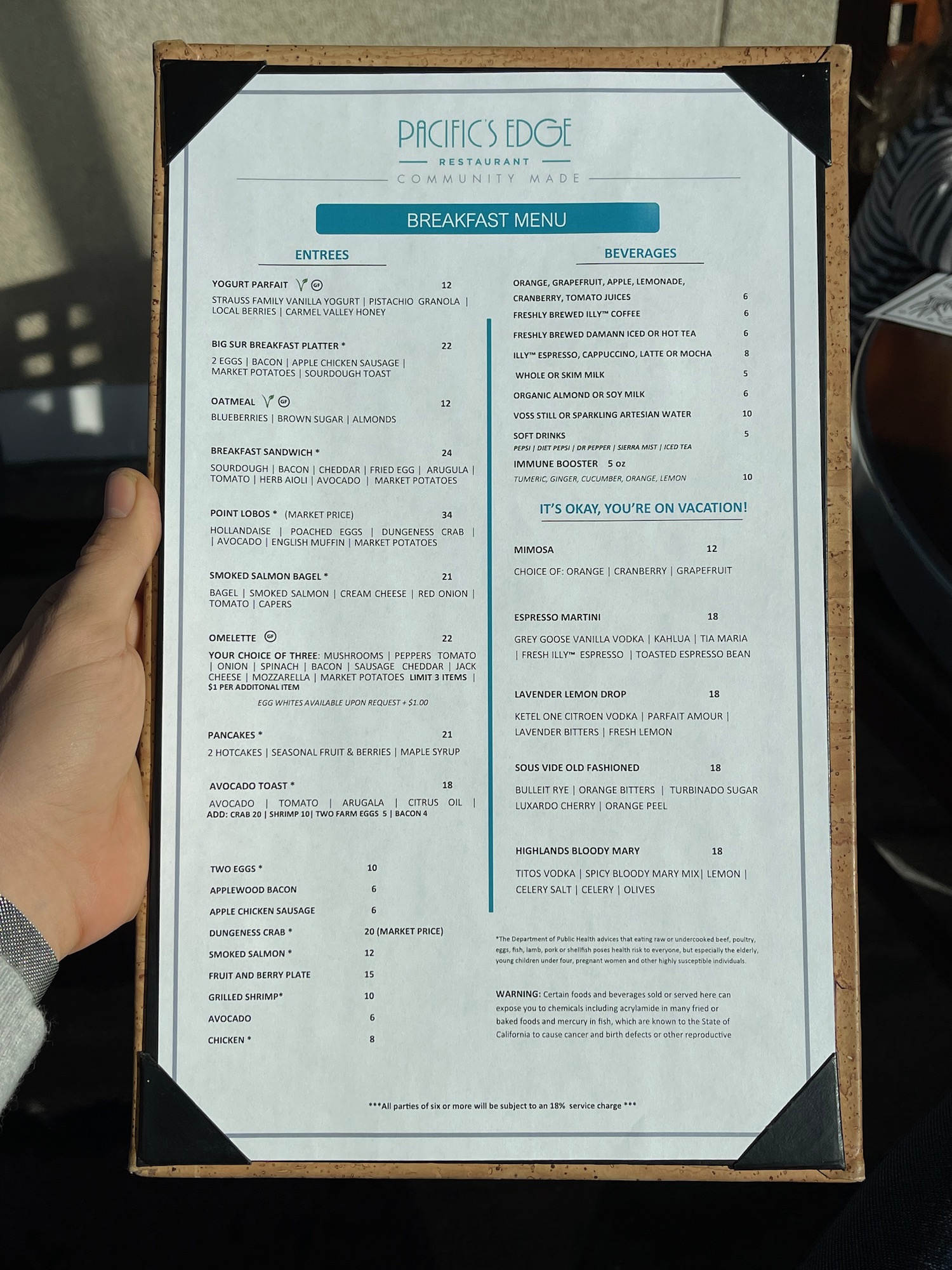 a hand holding a menu