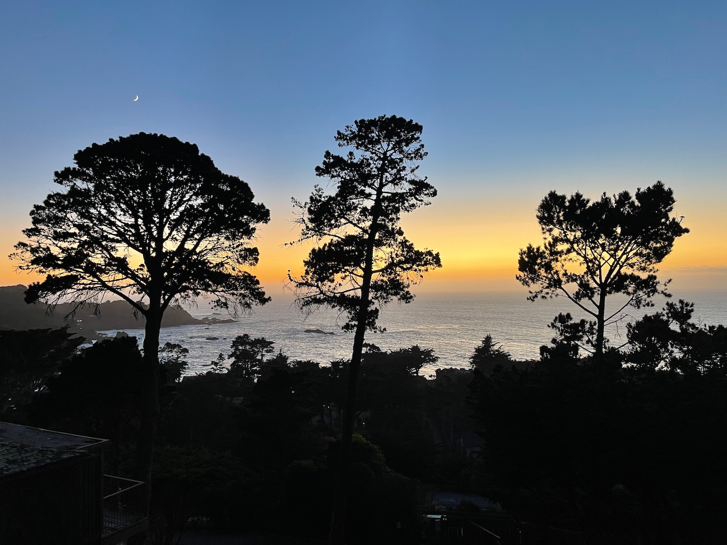 a sunset over a body of water