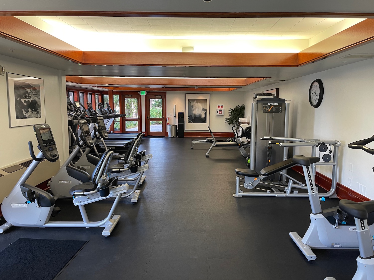 a gym with exercise equipment