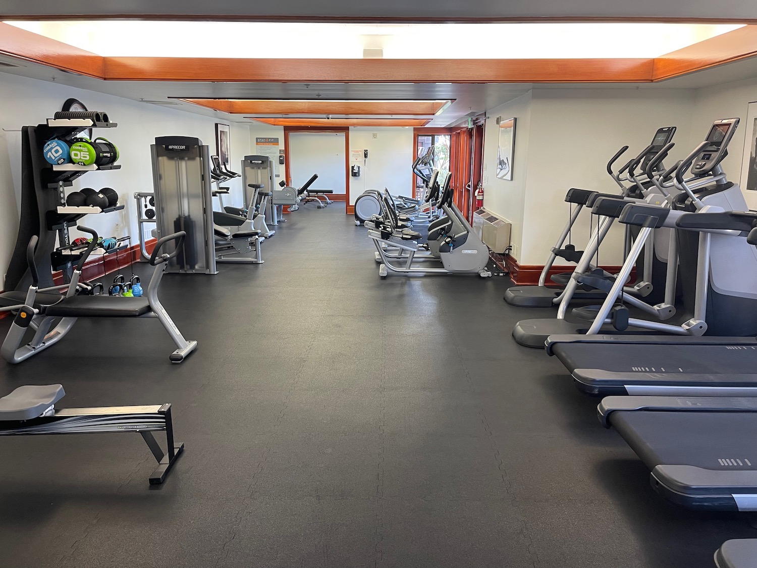 a gym with exercise equipment