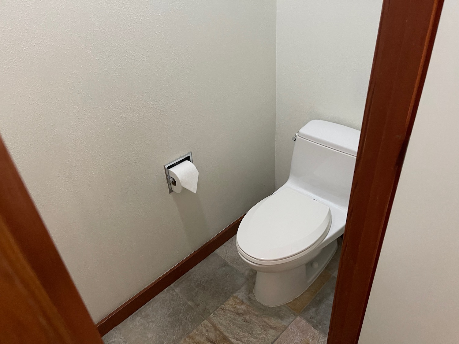 a toilet in a bathroom