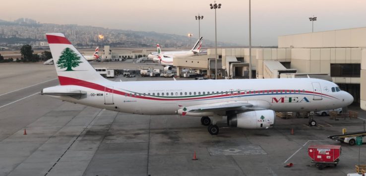 a plane parked at an airport