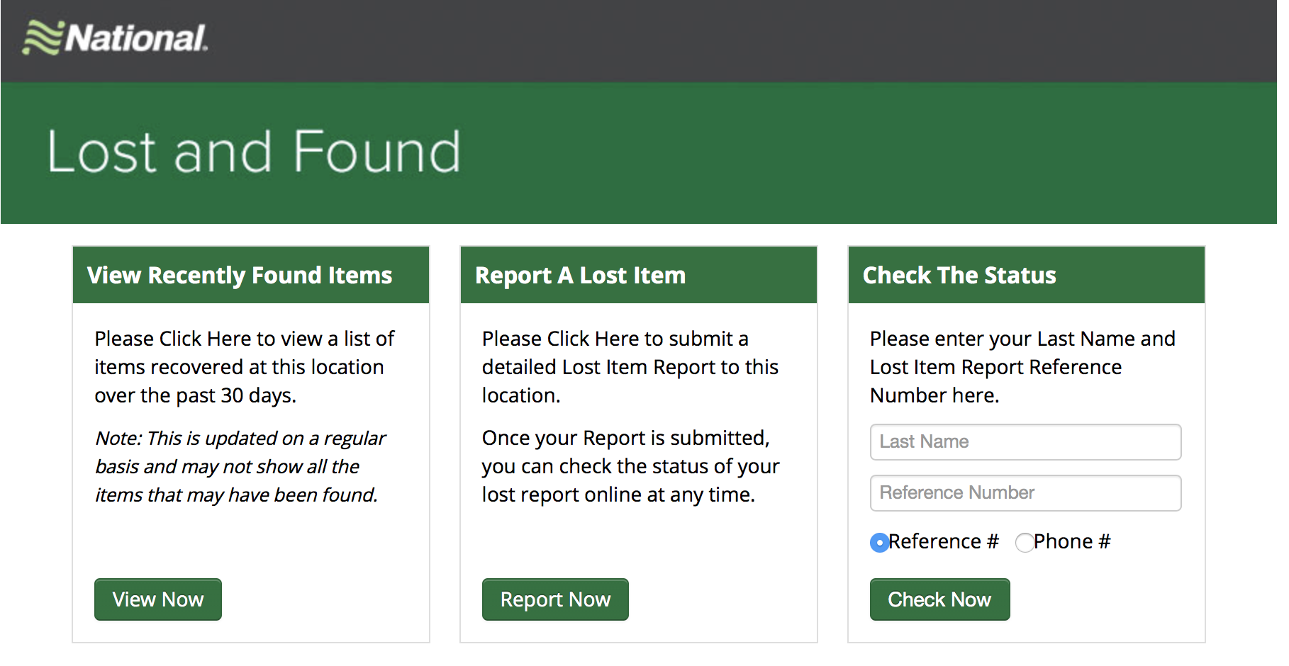 Gouging National Car Rental Lost and Found Live and Let's Fly