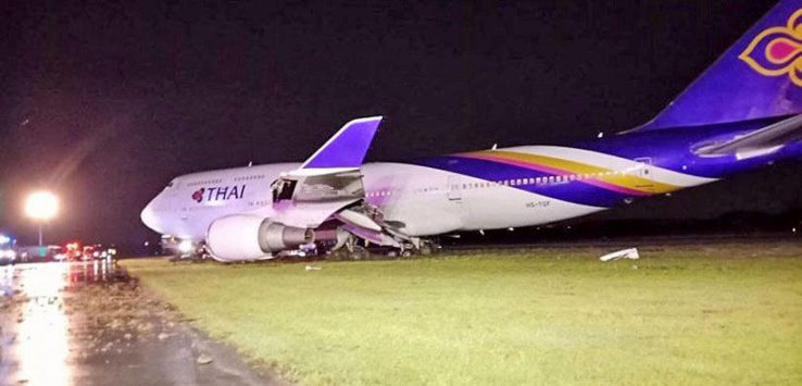 Boeing 747 Bangkok Skid