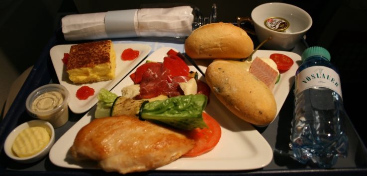 Austrian Airlines Business Class Dinner