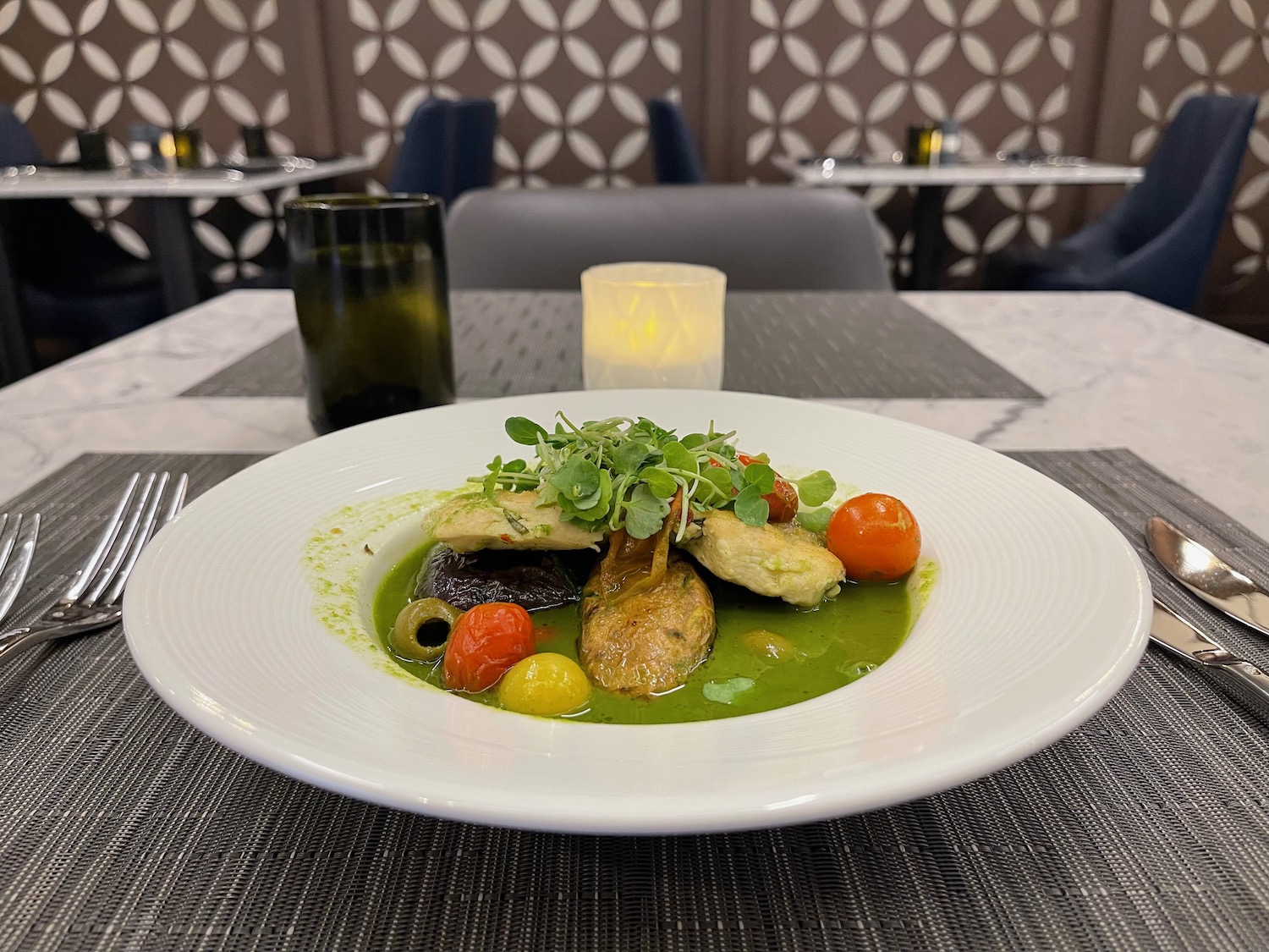 a plate of food on a table