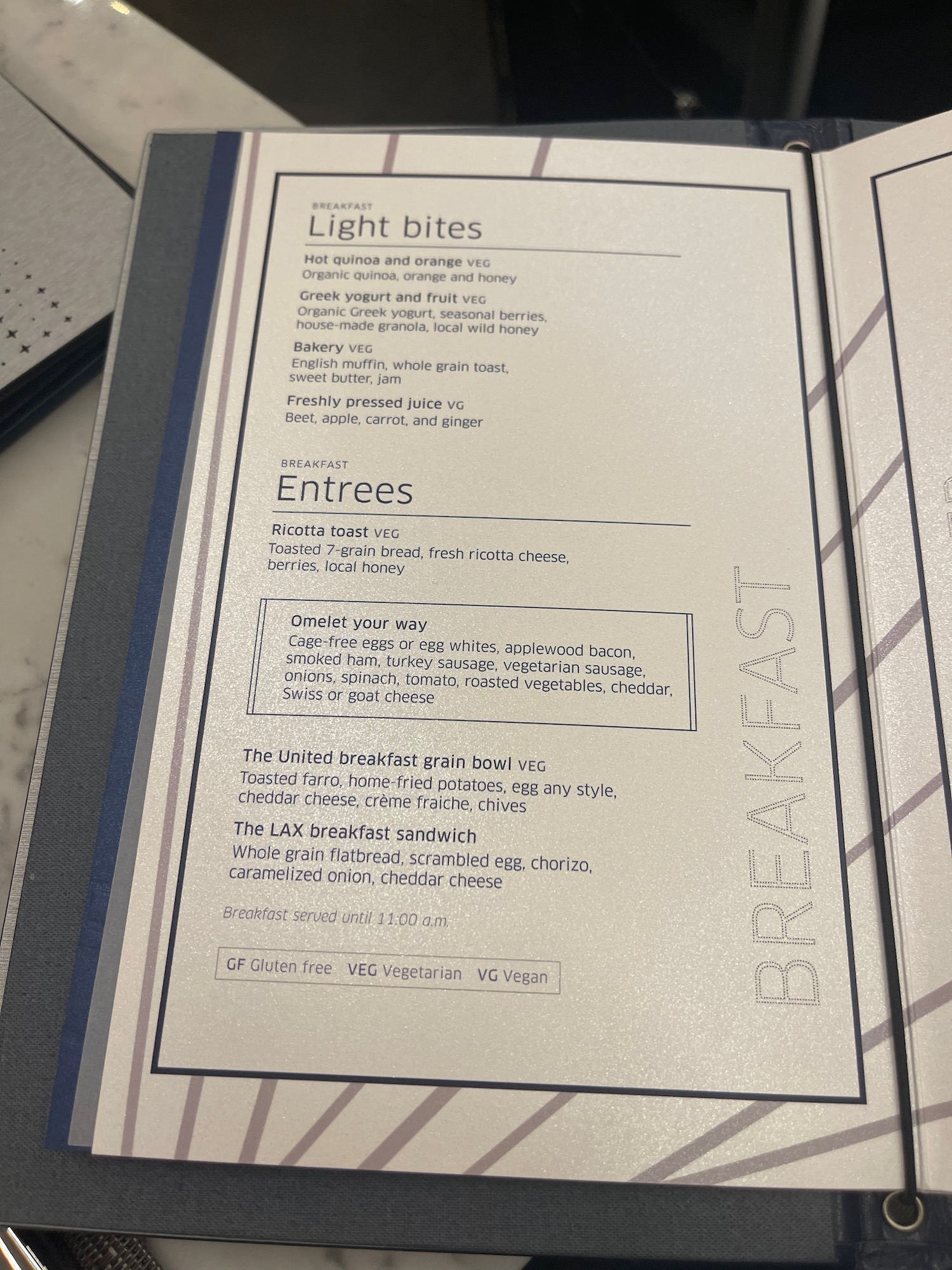 a menu of a restaurant