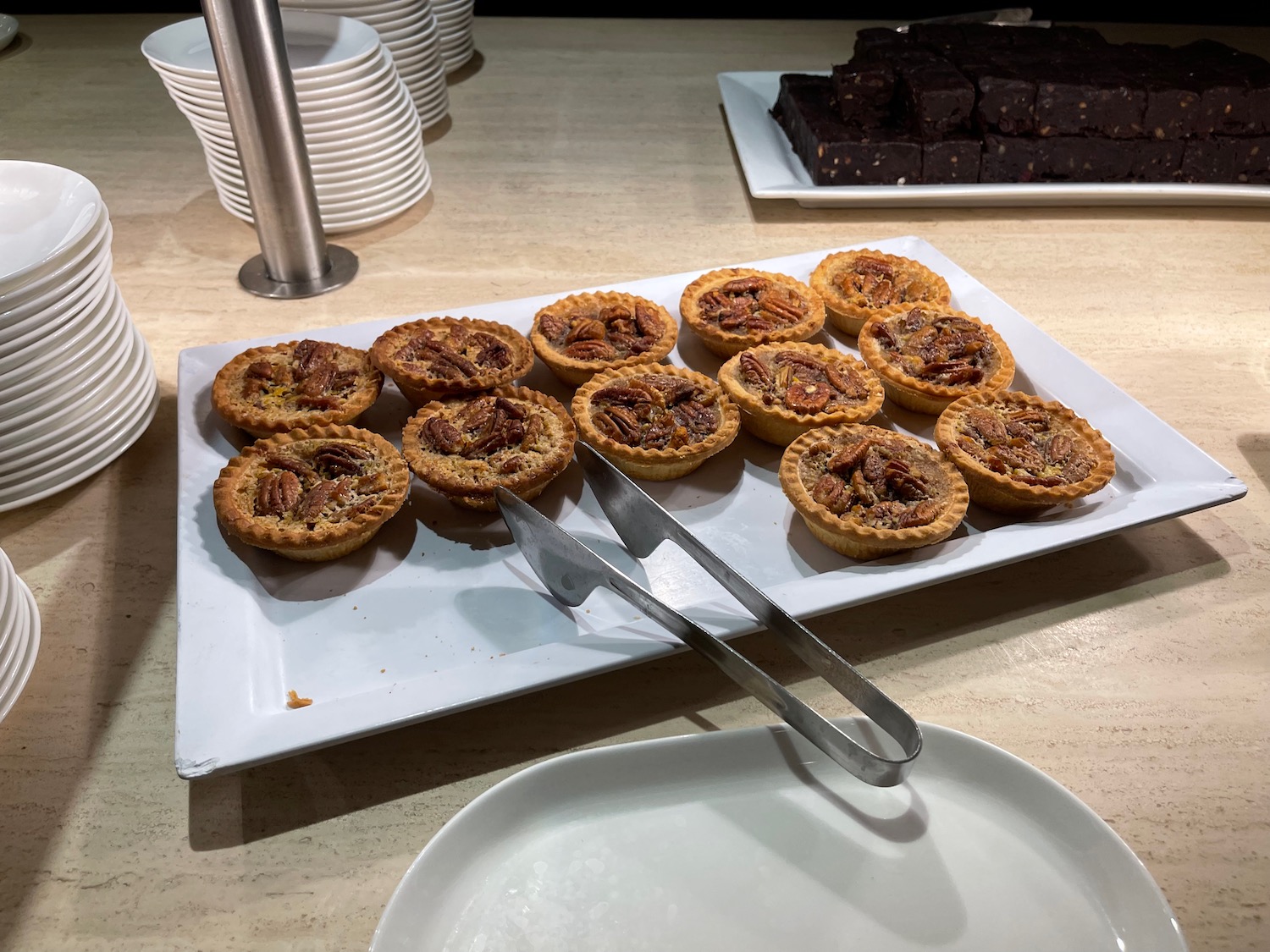 a plate of pecan pies