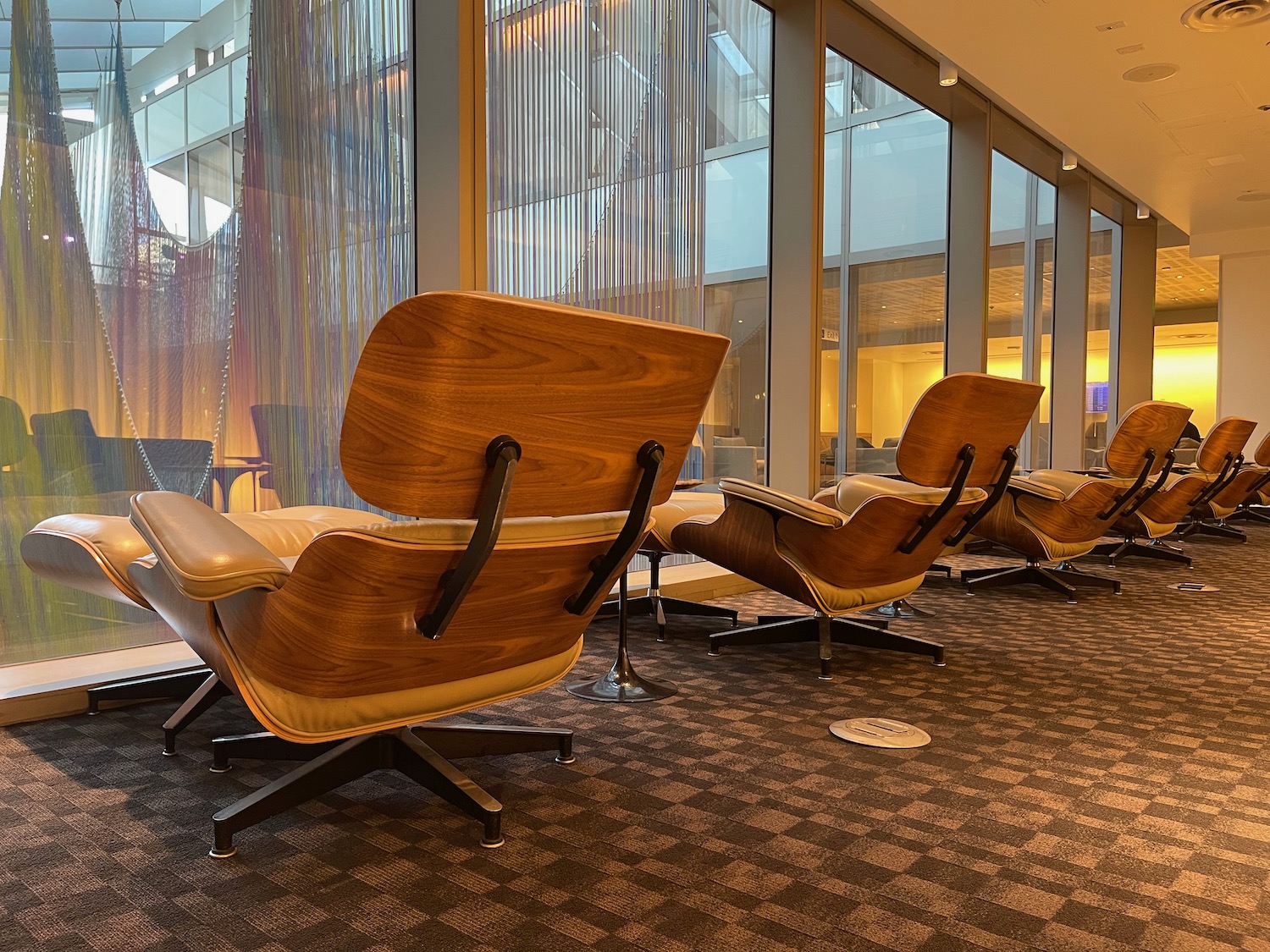 a group of chairs in a room