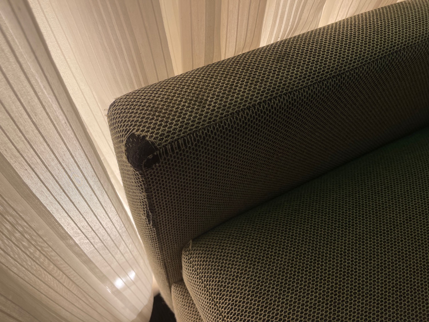 a close up of a couch