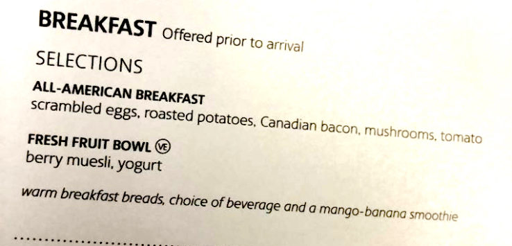 American Airlines All-American Breakfast