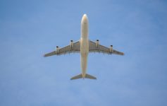 an airplane flying in the sky