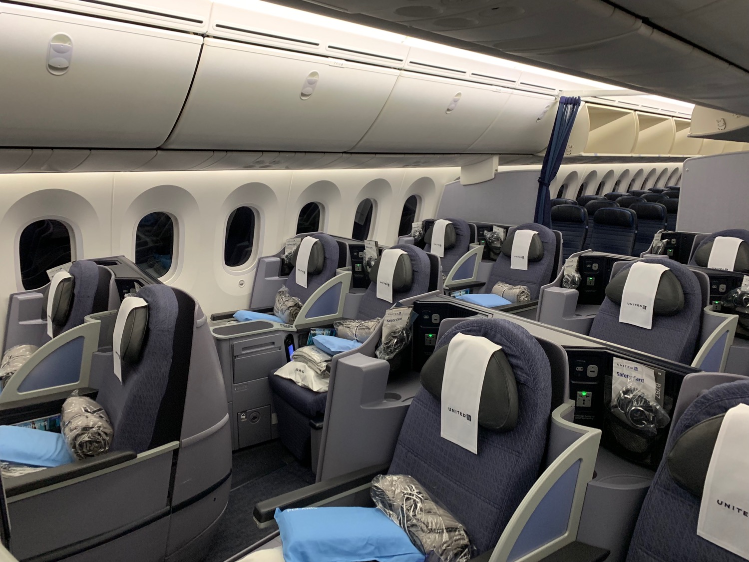 an airplane with many seats