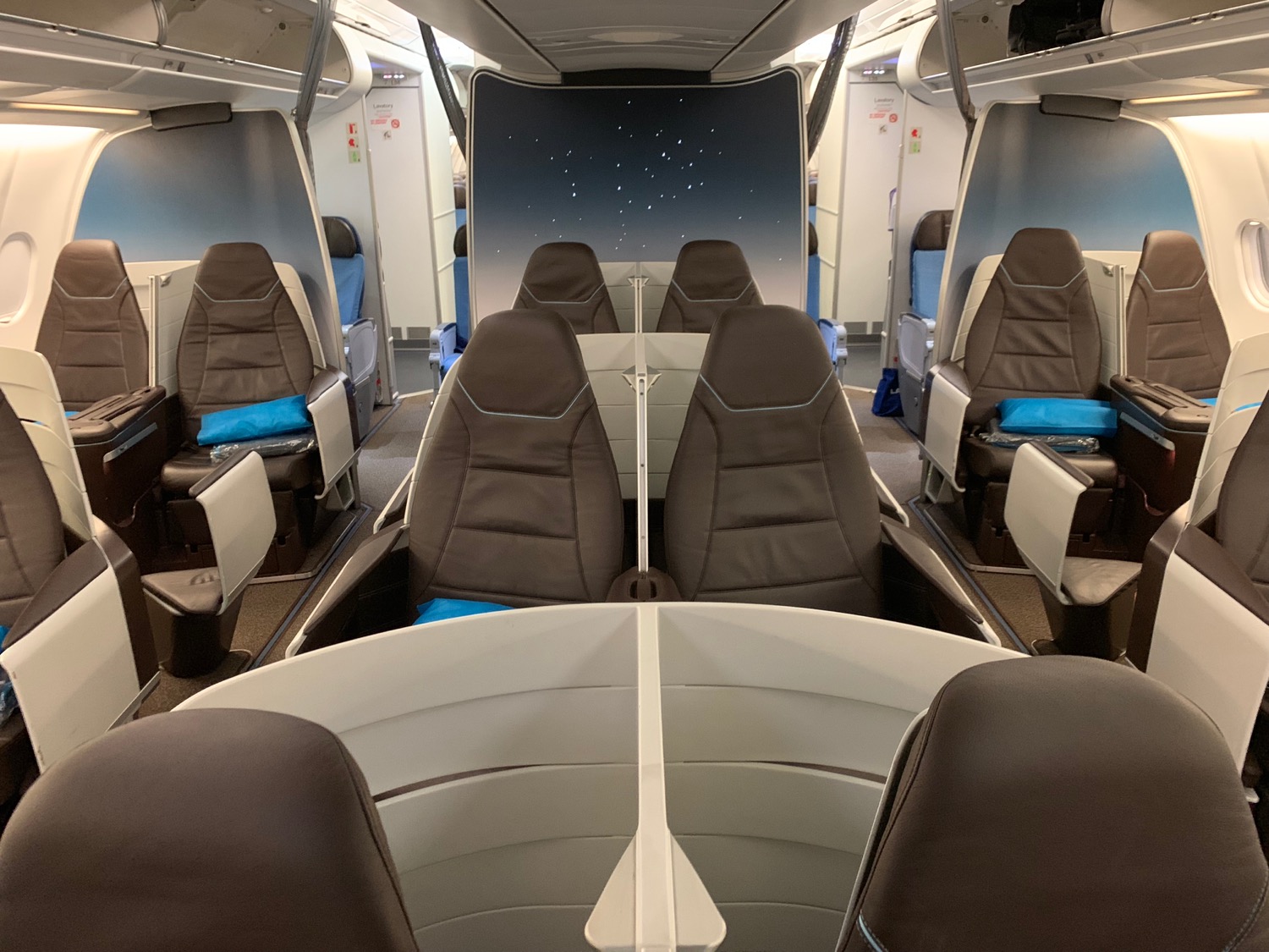 the inside of an airplane