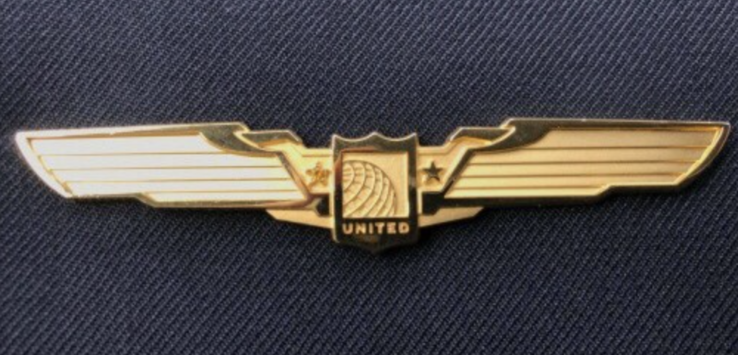 a gold and black badge with a logo