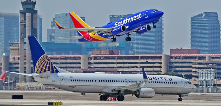 a plane taking off from a runway