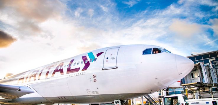 a plane parked at an airport