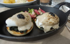 Waldorf's take on eggs Benedict with truffle sauce and caviar