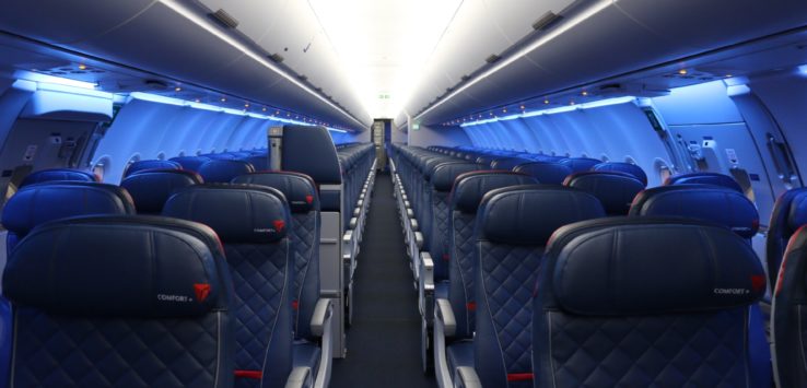 a row of seats in an airplane