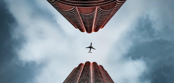 a plane flying in the sky