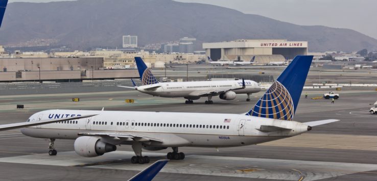 airplanes on a runway