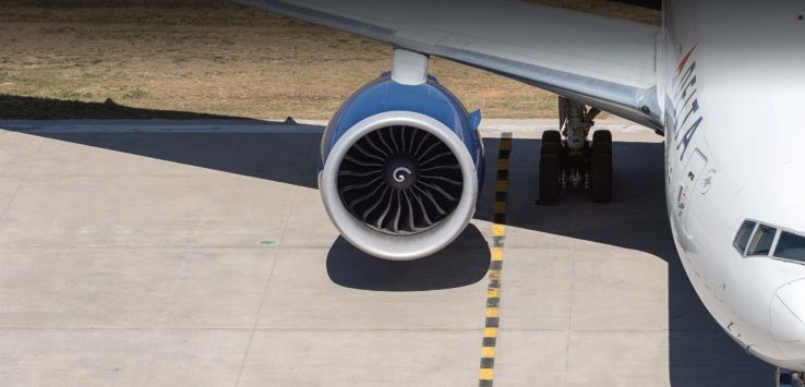 the engine of a plane