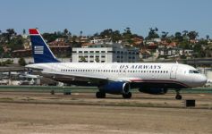 a plane on the runway