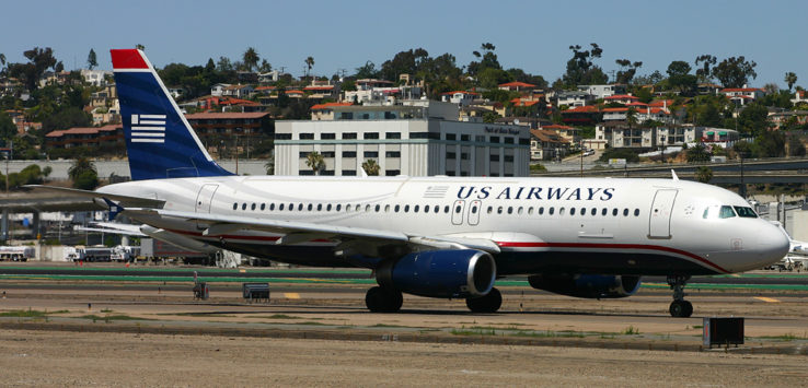 a plane on the runway