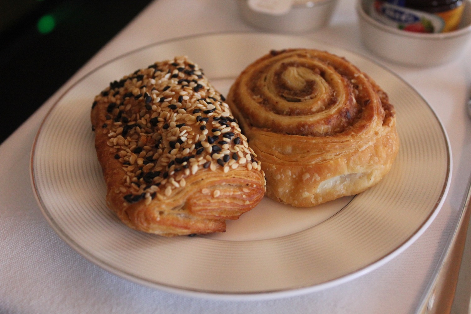 a plate of pastries on a table