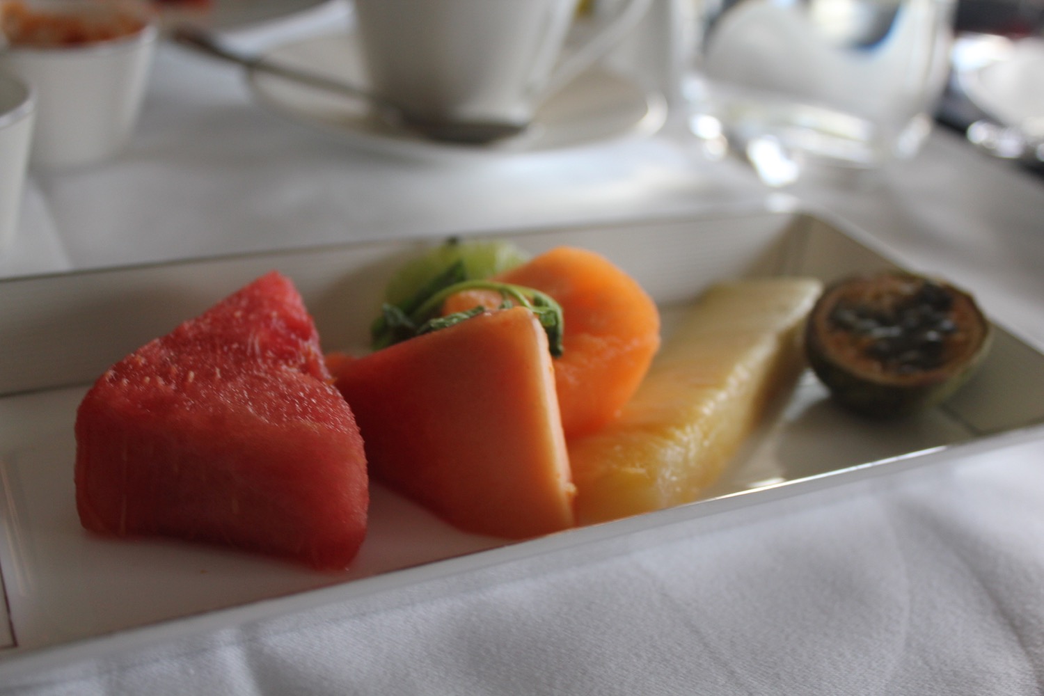 a plate of fruit on a table