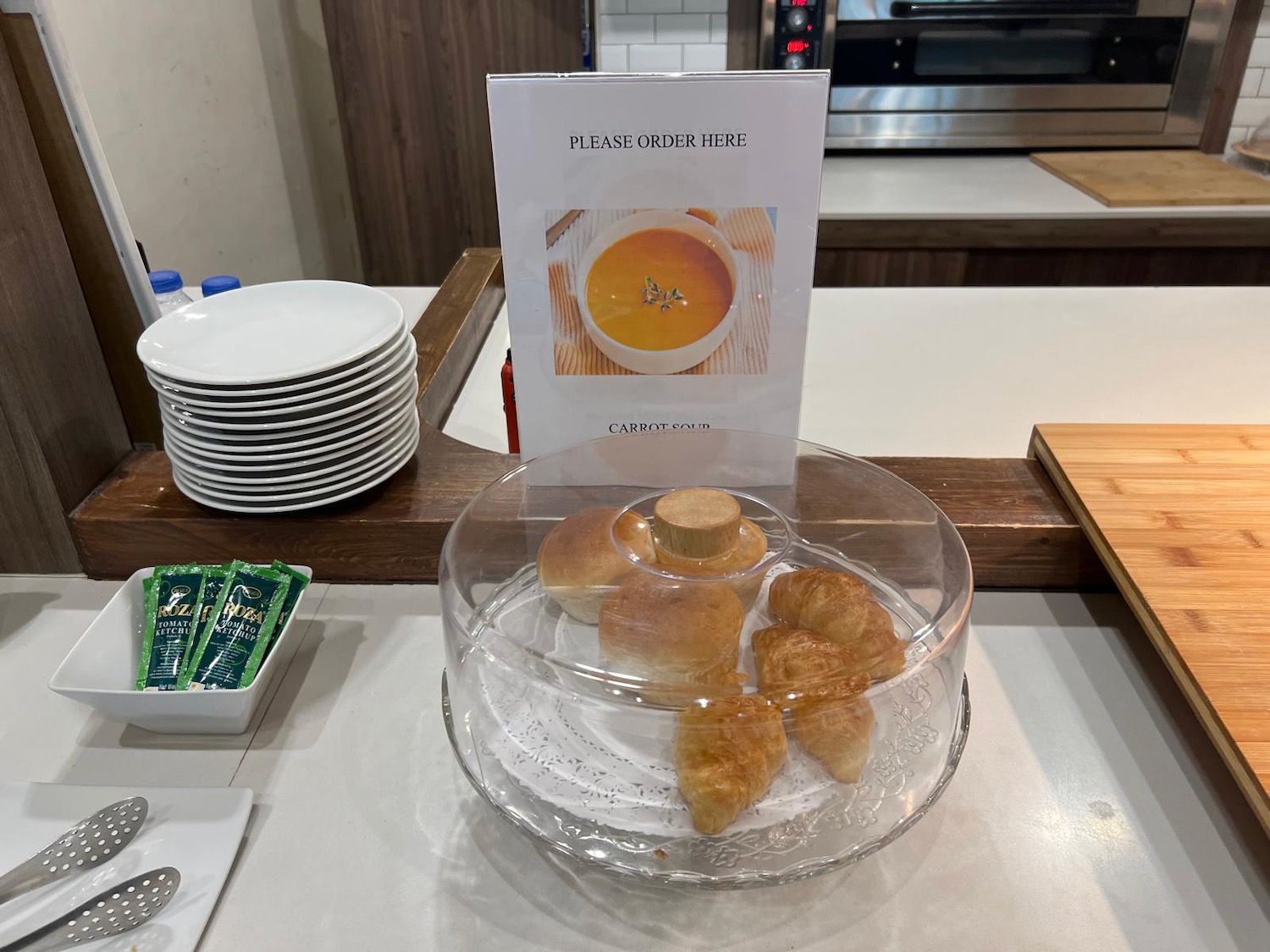 a plate of food on a counter