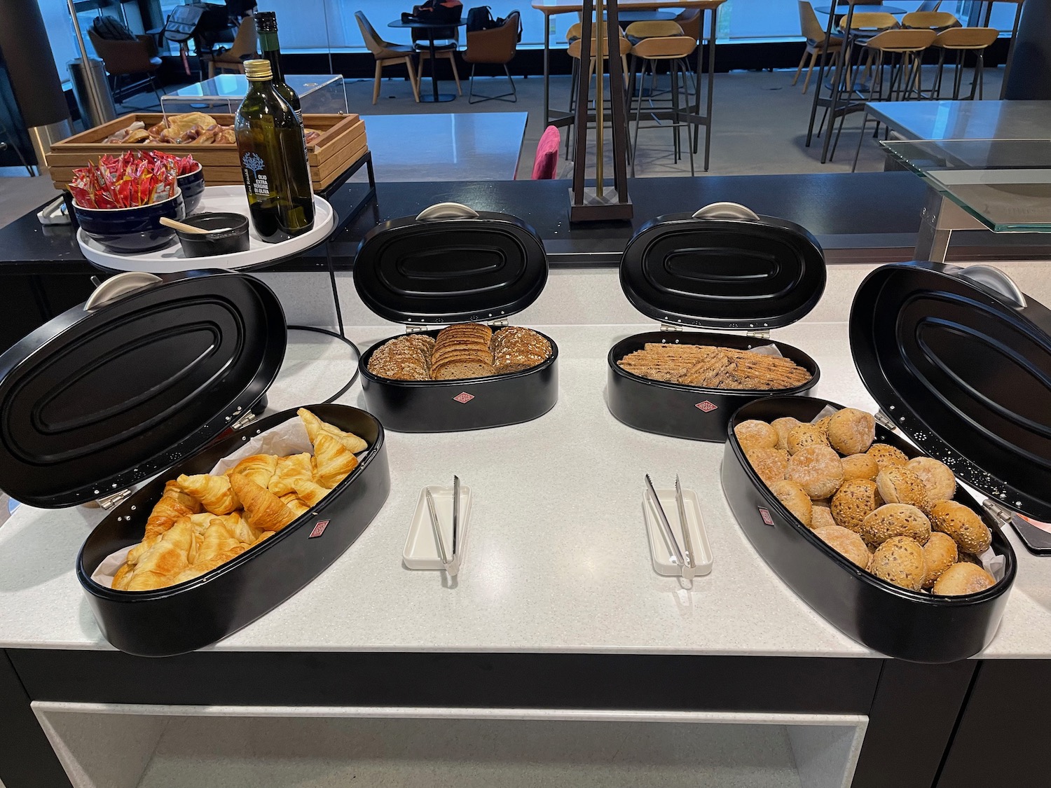 food in containers on a table