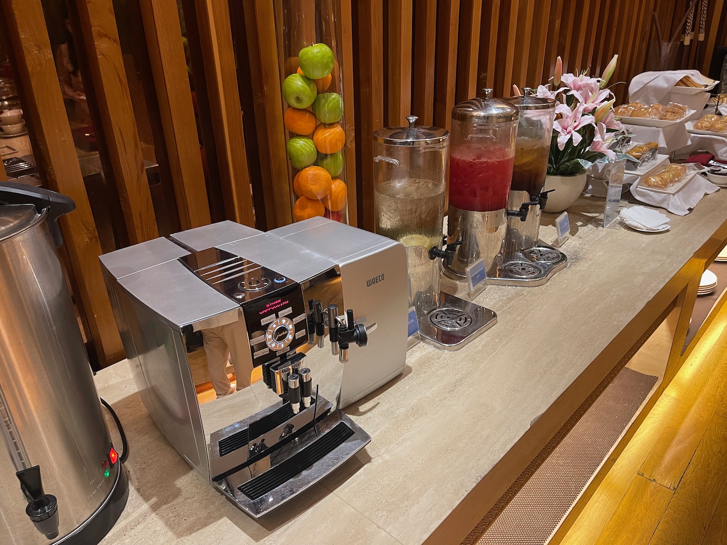 a group of coffee machines on a table