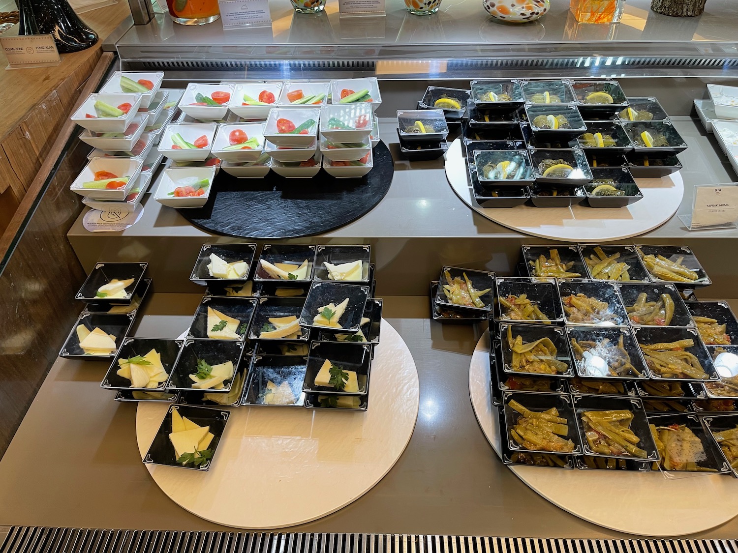 a trays of food on a table