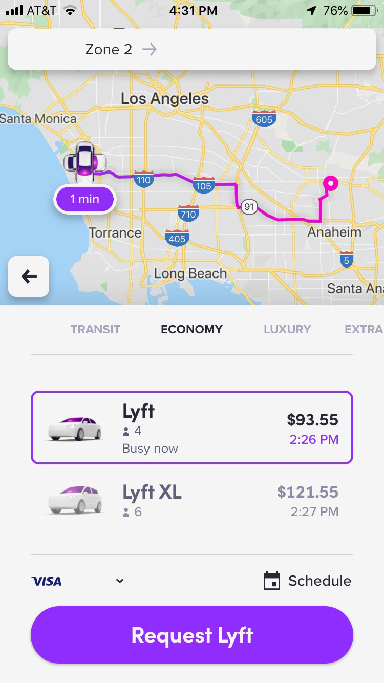 uber lax to commerce casino