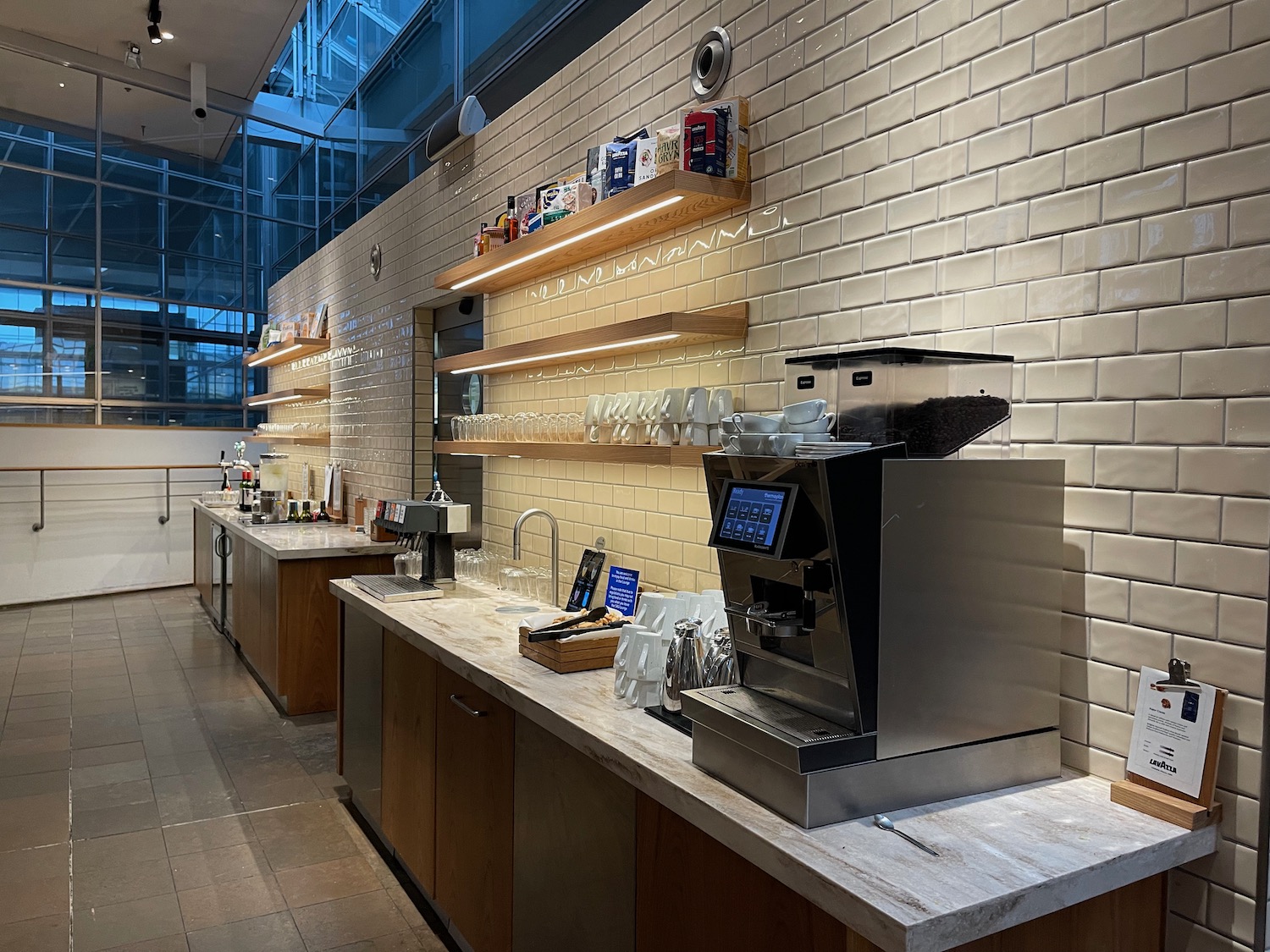 a coffee machine in a restaurant