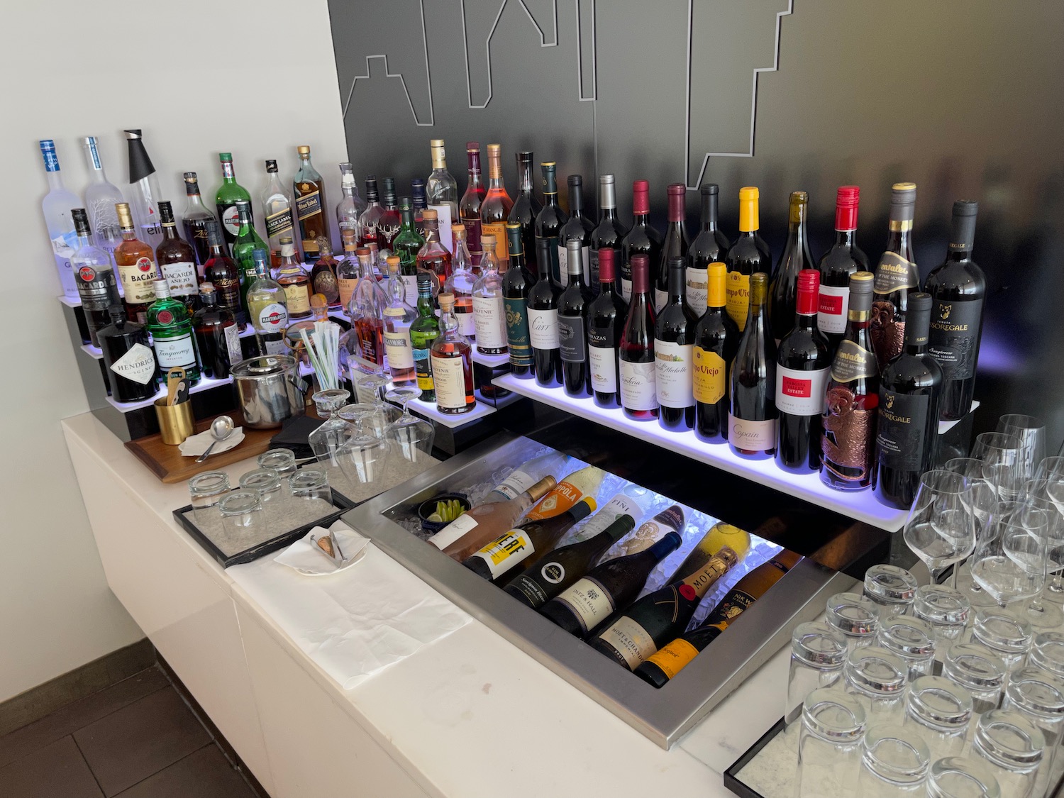 a group of bottles of alcohol on a counter