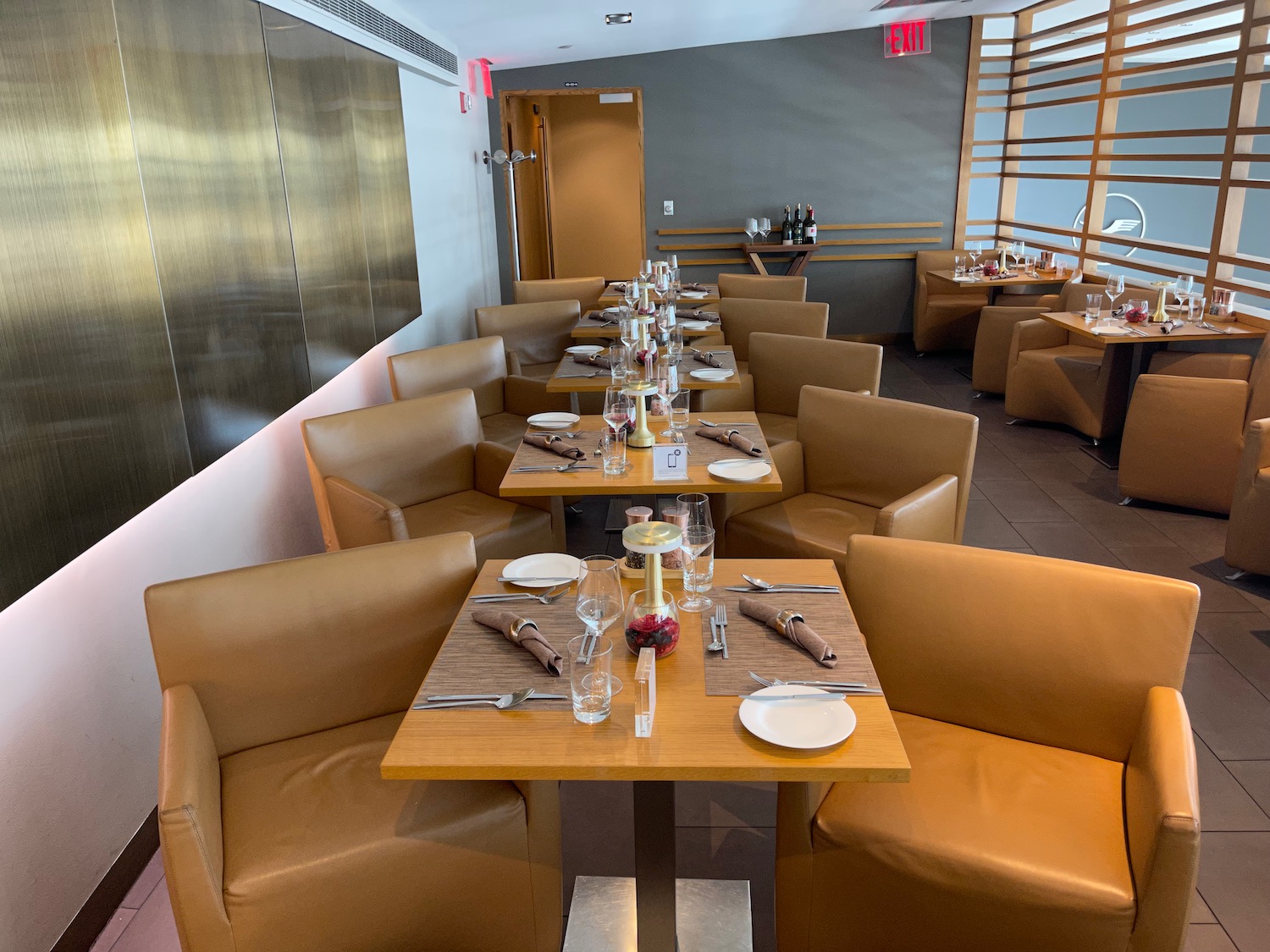 a restaurant with tables and chairs