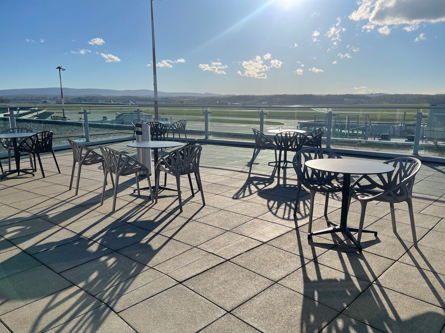 a table and chairs on a patio