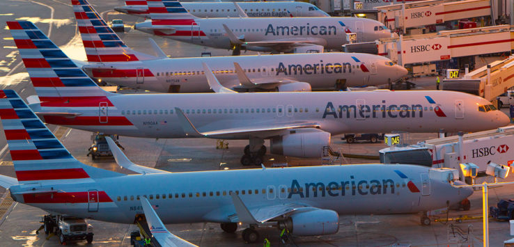 airplanes parked at an airport