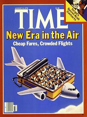 a magazine cover with a plane and people inside