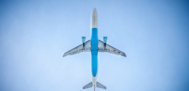 an airplane flying in the sky