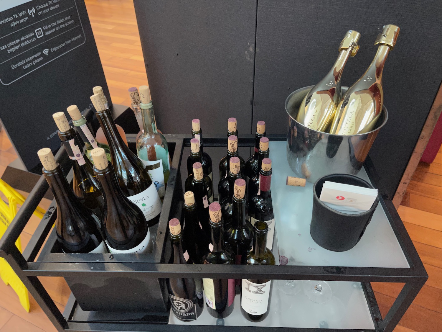 a group of bottles on a table