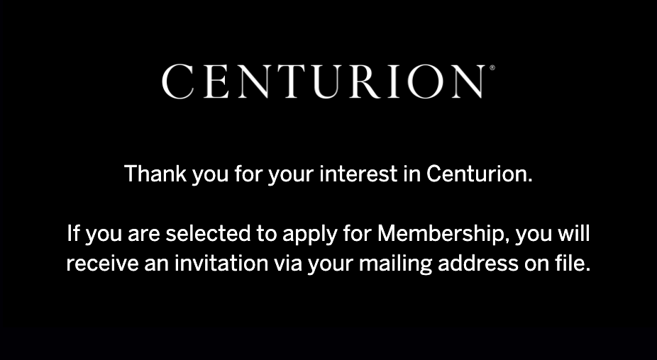 request centurion card