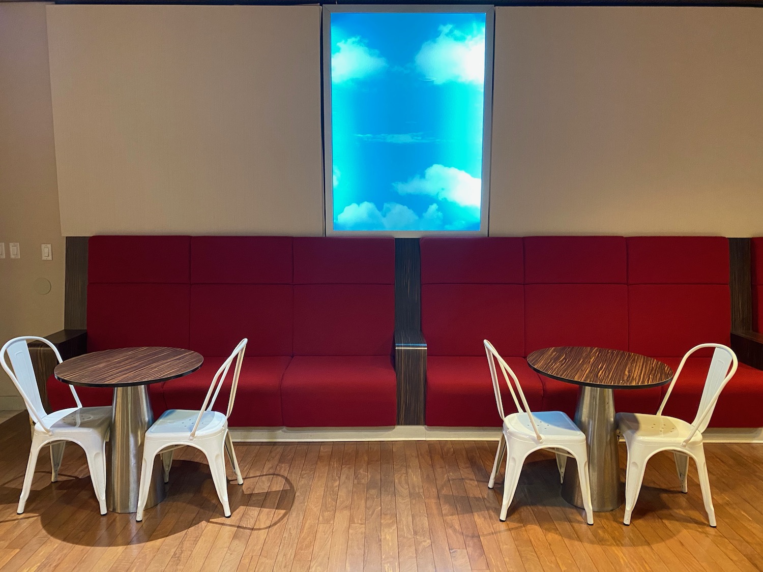 a table and chairs in a room