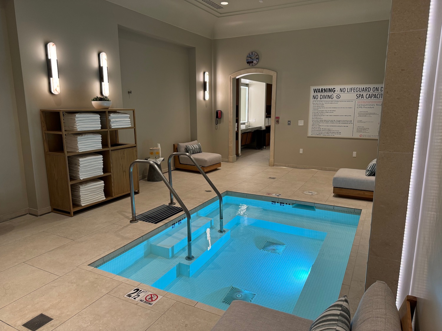 a swimming pool in a room