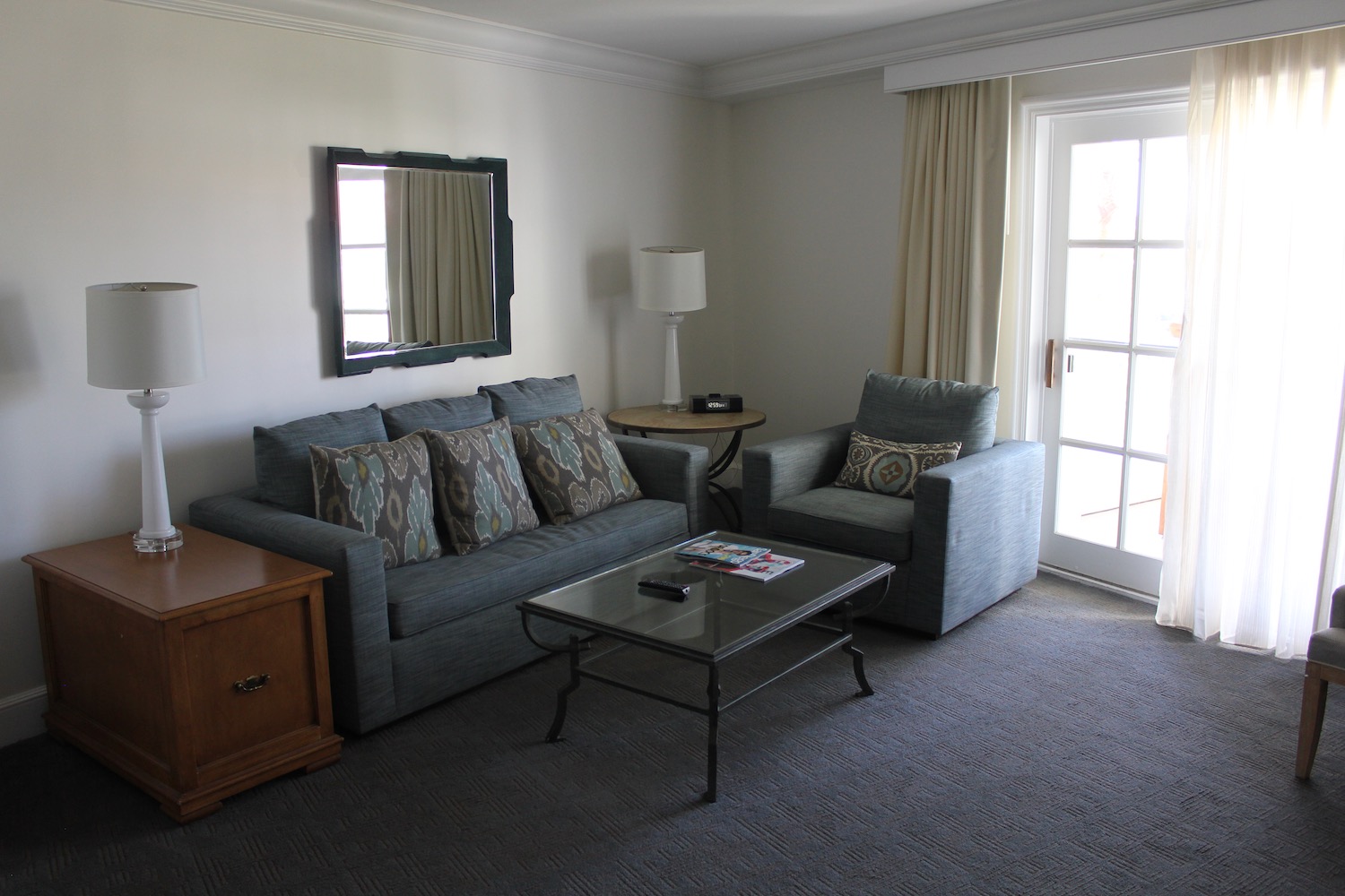 a living room with a couch and a coffee table