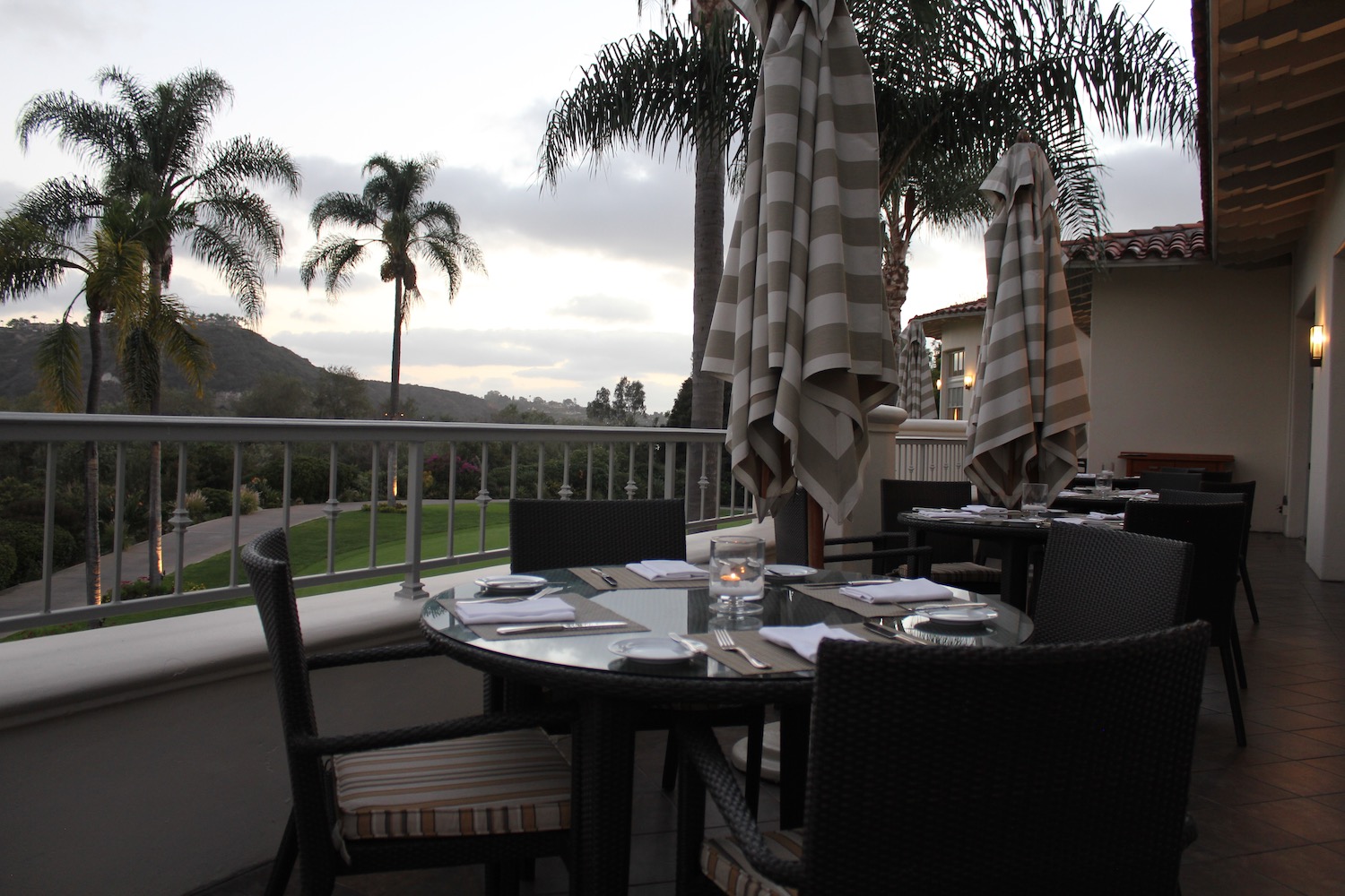 a table set up on a patio