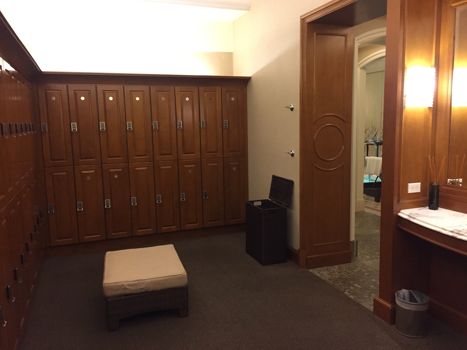 a lockers in a room