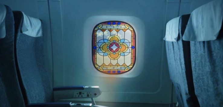 Stained Glass Airline Window